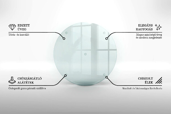 Skleněná krájecí deska průhledná 30 cm