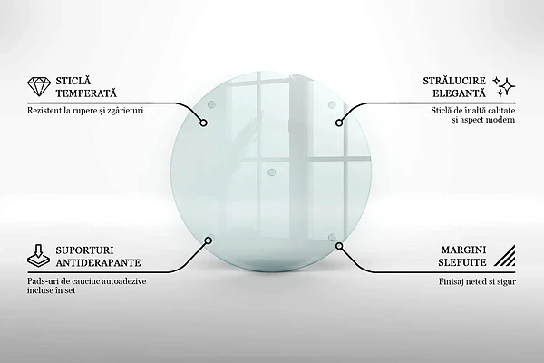 Průhledná skleněná krájecí deska 40 cm