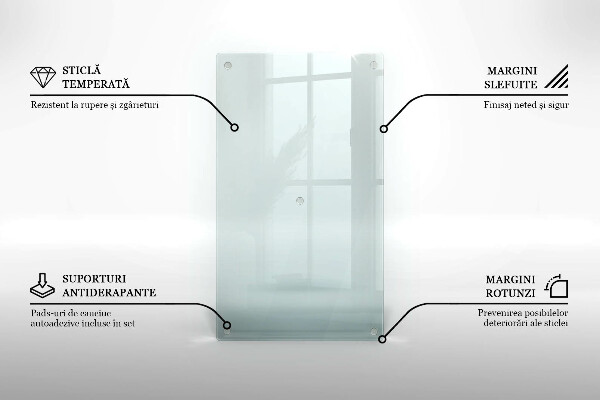 Průhledná skleněná deska do kuchyně 52x30 cm
