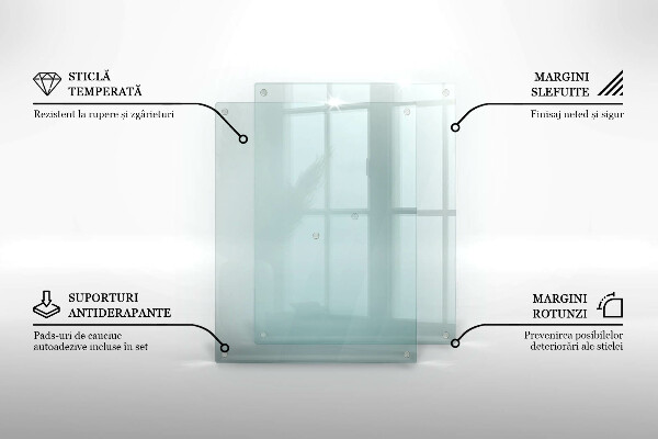 Skleněná krájecí deska průhledná 52x40 cm