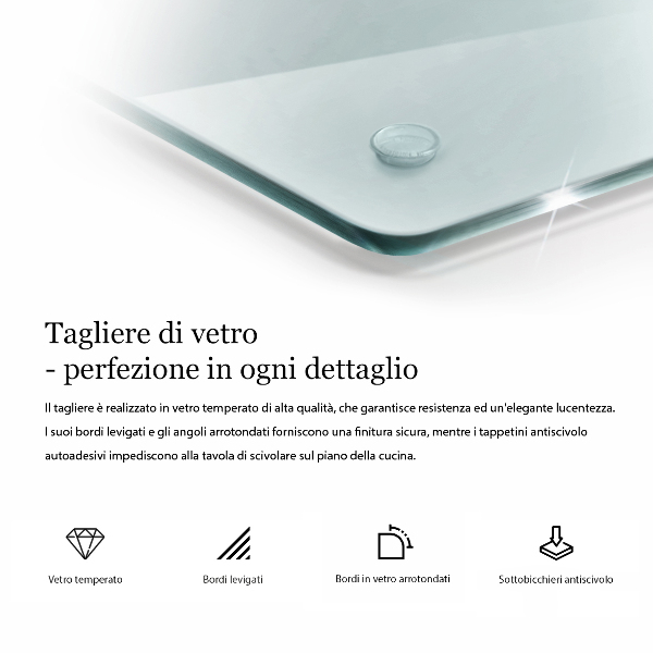 Skleněné krájecí prkénko průhledné 60x52 cm