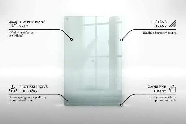 Skleněná krájecí deska průhledná 80x52 cm