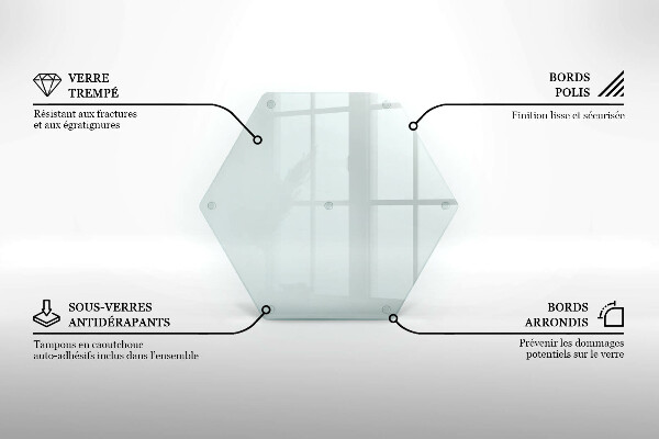 Skleněná deska průhledná do kuchyně 40 cm
