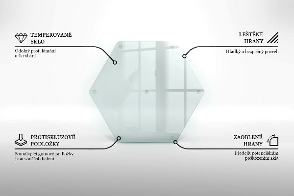 Skleněná deska průhledná do kuchyně 40 cm