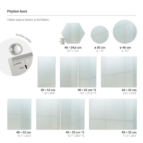 Skleněné krájecí prkénko, sada 2 kusů o rozměru 40 × 52 cm