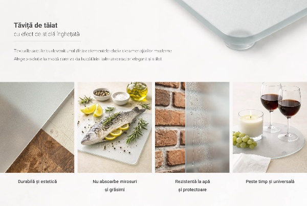 Kulaté skleněné krájecí prkénko o průměru 40 cm