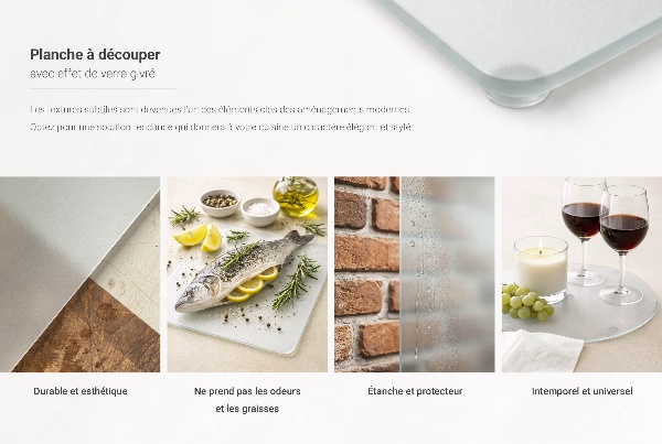 Skleněná deska do kuchyně o rozměrech 52 × 30 cm