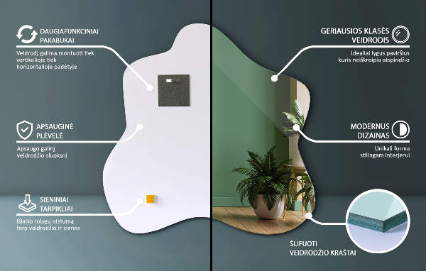 Zrcadlo skvrna atypické 48x48 cm