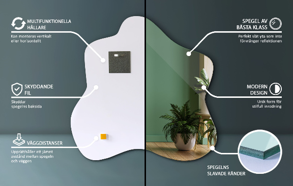 Zrcadlo skvrna atypické 58x58 cm