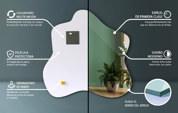 Zrcadlo skvrna atypické 68x67 cm