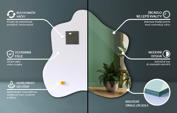 Zrcadlo skvrna atypické 77x77 cm