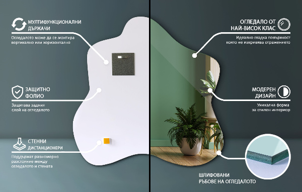 Zrcadlo skvrna atypické 77x77 cm