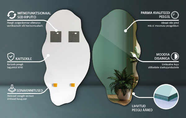 Atypické zrcadlo skvrna 45x90