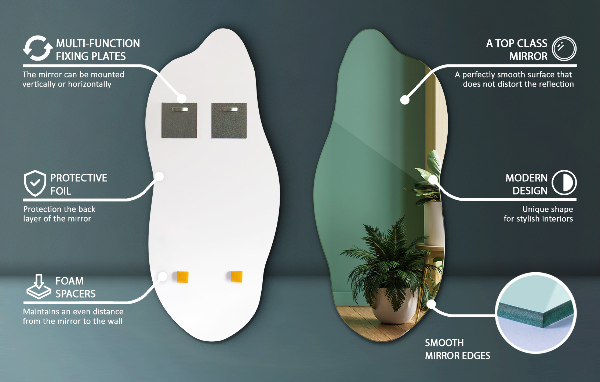 Atypické zrcadlo bez rámu 40x90 cm