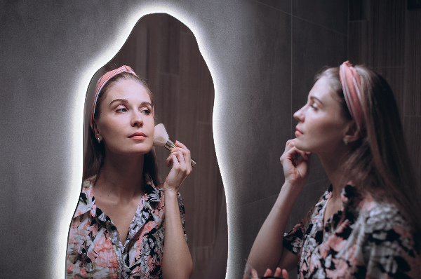 Organické zrcadlo s led stylový 40x80 cm