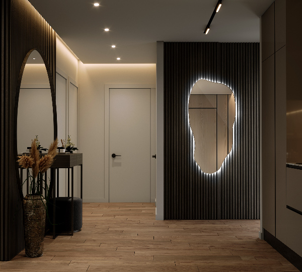 Organické zrcadlo s led stylový 40x80 cm