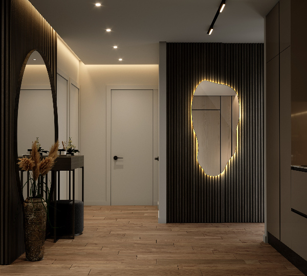 Organické zrcadlo s led impozantní 50x100 cm