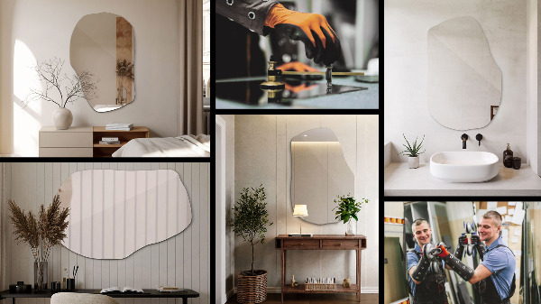 Nepravidelné závěsné zrcadlo 100x65 cm