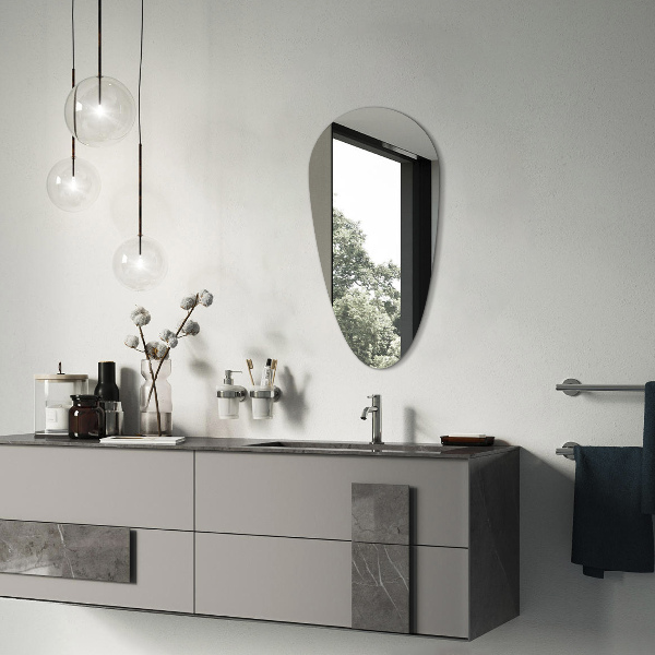 Nepravidelné zrcadlo ve tvaru slzy bez rámu 35x70 cm