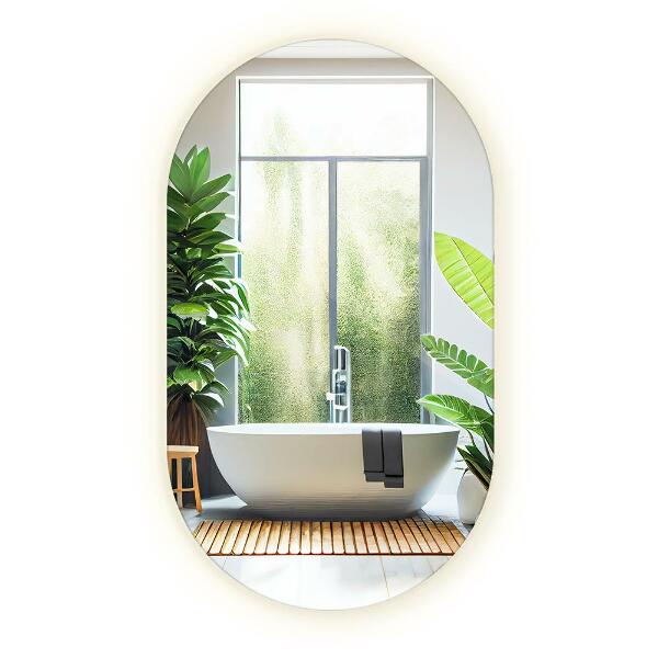 Zrcadlo ovál s led osvětlením 52x90 cm