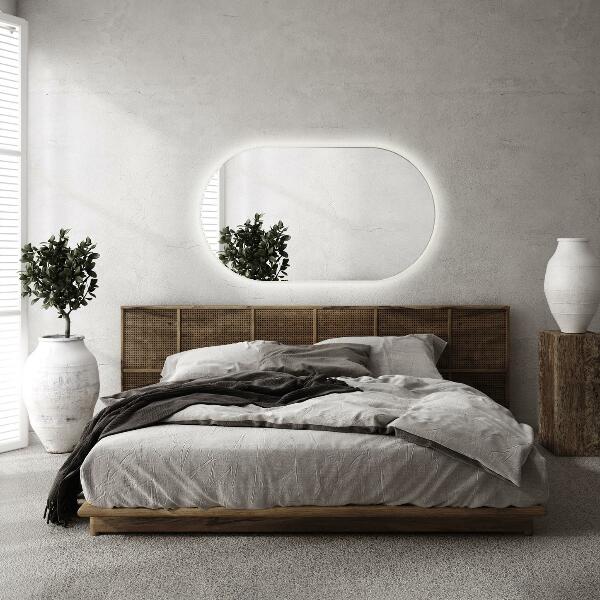 Zrcadlo ovál s led osvětlením 52x90 cm