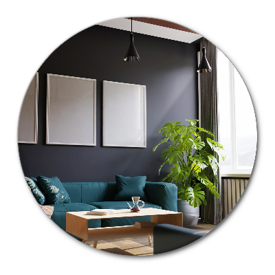 Kulaté designove zrcadlo bez rámu na zeď fi 80 cm