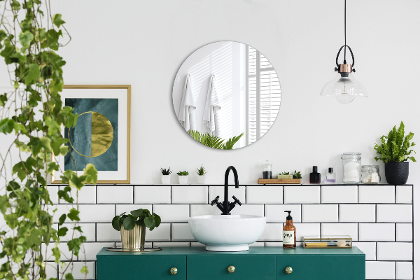 Kulaté nástěnné zrcadlo bez rámu na zeď fi 90 cm