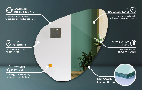 Atypické zrcadlo 58x58 cm