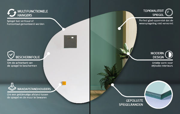 Organické zrcadlo 77x77 cm