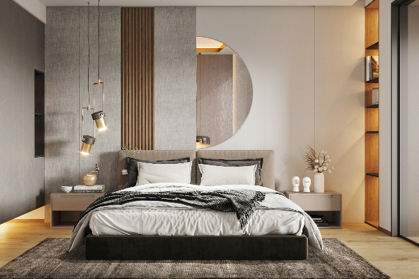 Půlkruhové designove zrcadlo bez rámu 35x70 cm