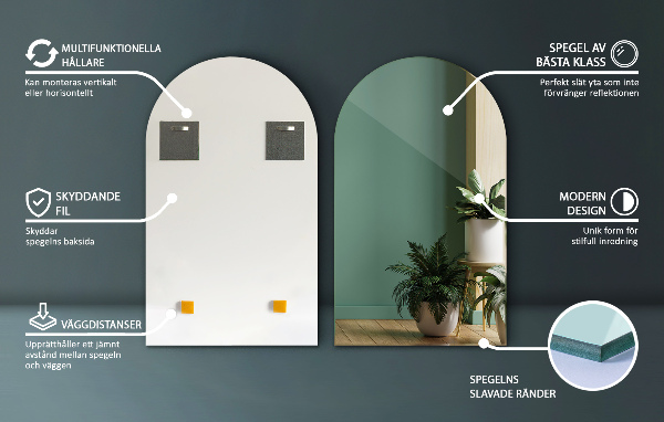 Polooválné zrcadlo 50x90 cm