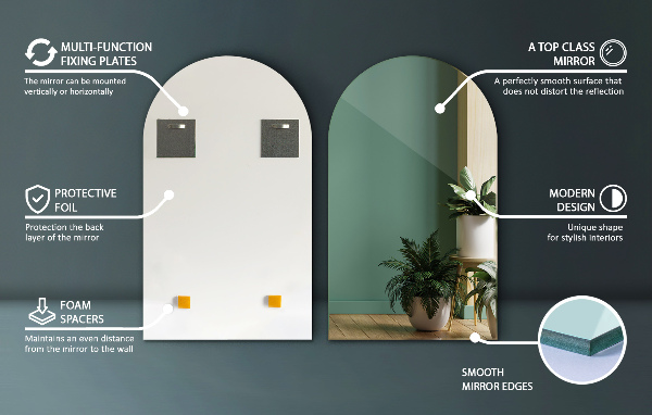 Polooválné zrcadlo 50x90 cm
