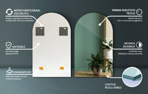 Polooválné zrcadlo dekorativní 60x100 cm