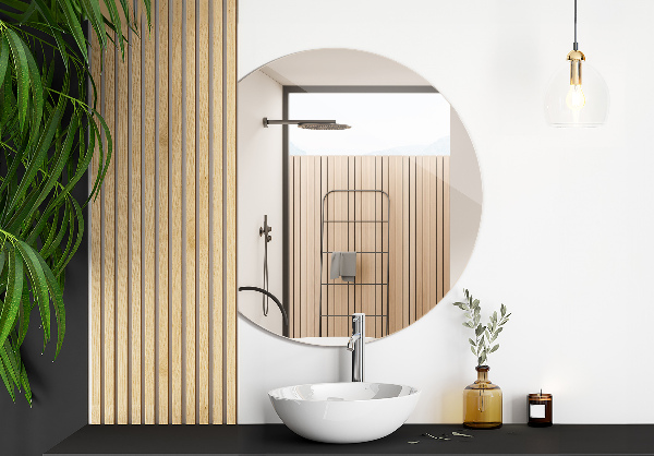 Zrcadlo se zkosenou stranou 63x70 cm