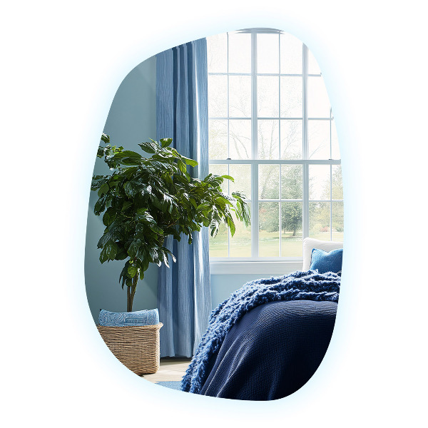 Asymetricke zrcadlo s led podsvícením ve tvaru skvrny 49x34 cm