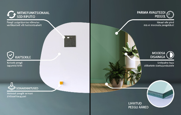 Atypické zrcadlo ve tvaru skvrny 68x47 cm