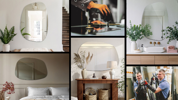 Atypické zrcadlo ve tvaru skvrny 79x57 cm