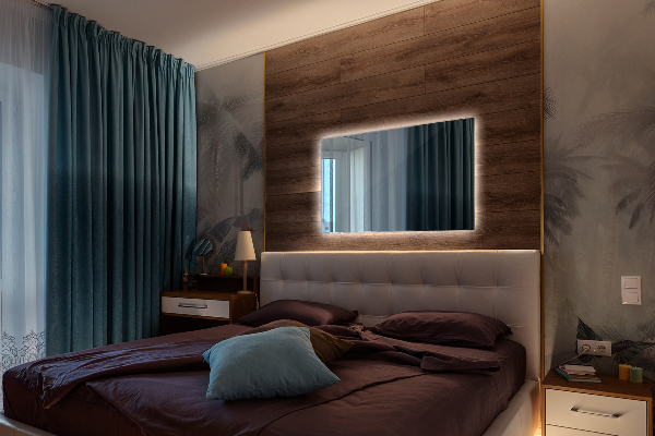 Obdélníkové zrcadlo s led osvětlením 80x60 cm