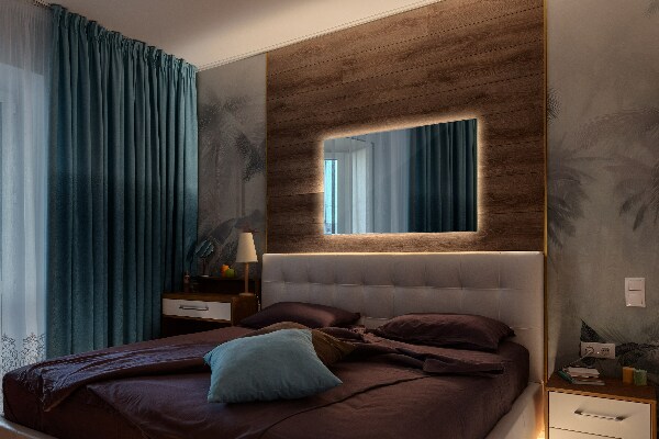 Obdélníkové zrcadlo s led osvětlením 80x60 cm