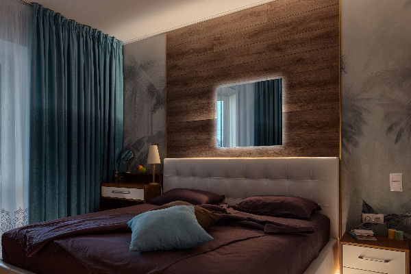 Obdélníkové koupelnové zrcadlo s led osvětlením 50x50 cm