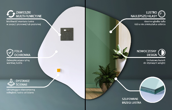 Nepravidelné zrcadlo skvrna originál 58x59 cm