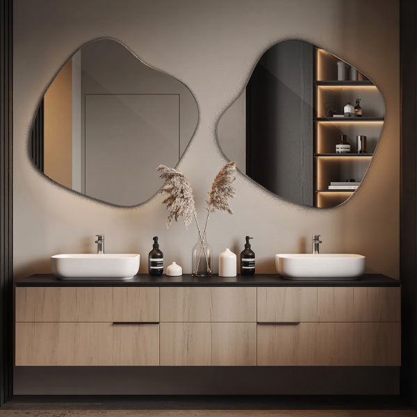 Nepravidelné zrcadlo skvrna originál 77x77 cm