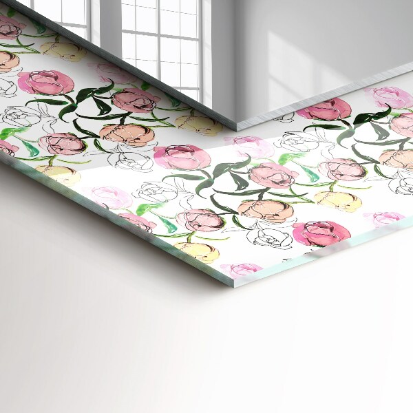 Zrkadlo rám s potlačou Květinový vzor