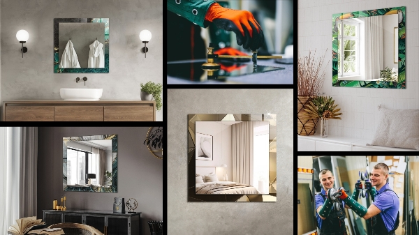 Dekoračné zrkadlo Barevné vlnky listů