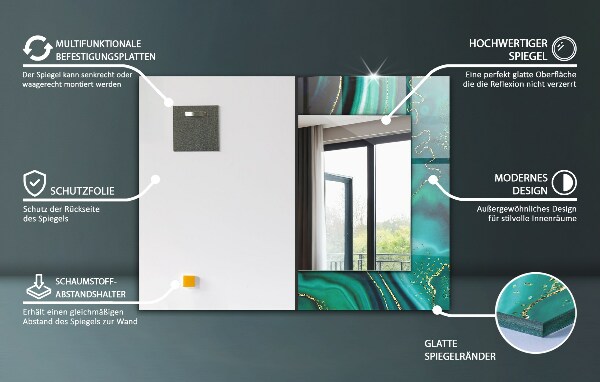 Zrkadlo rám s potlačou Barevný geometrický vzor