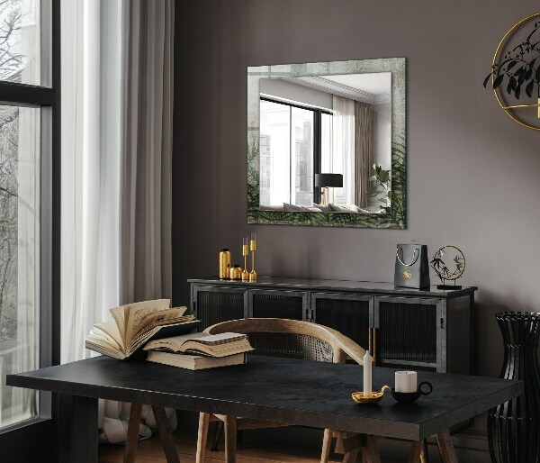 Ozdobné zrkadlo Zelené listy kapradí