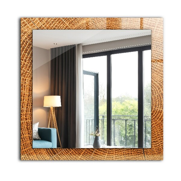 Zrkadlo rám s potlačou Průřez letokruhy kmene stromu