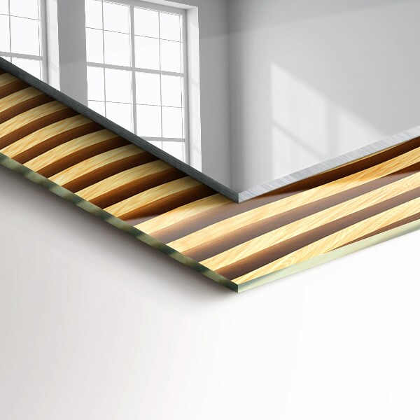 Zrkadlo s potlačeným rámom Vlny dřeva