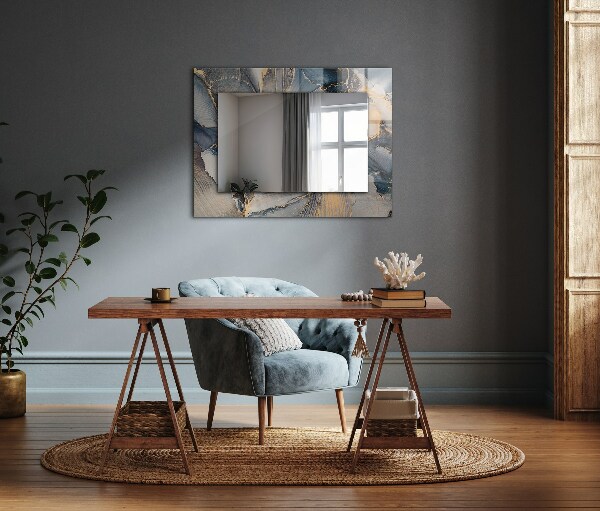 Zrkadlo rám s potlačou Abstraktní umění modrá