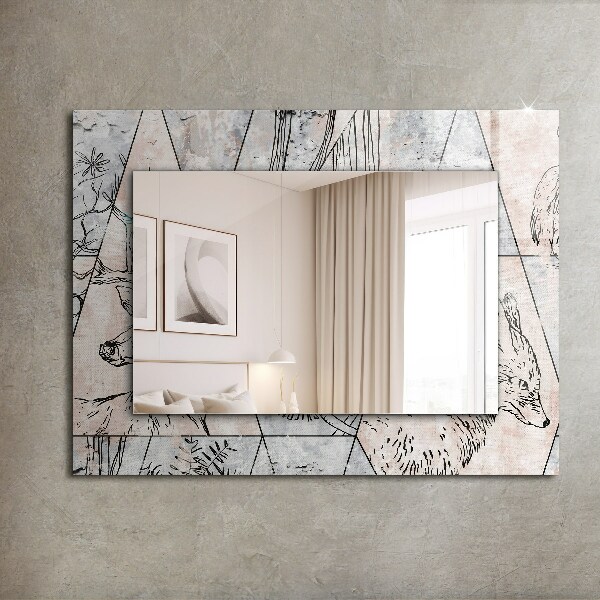 Dekoračné zrkadlo na stenu Rostliny z jelení lišky